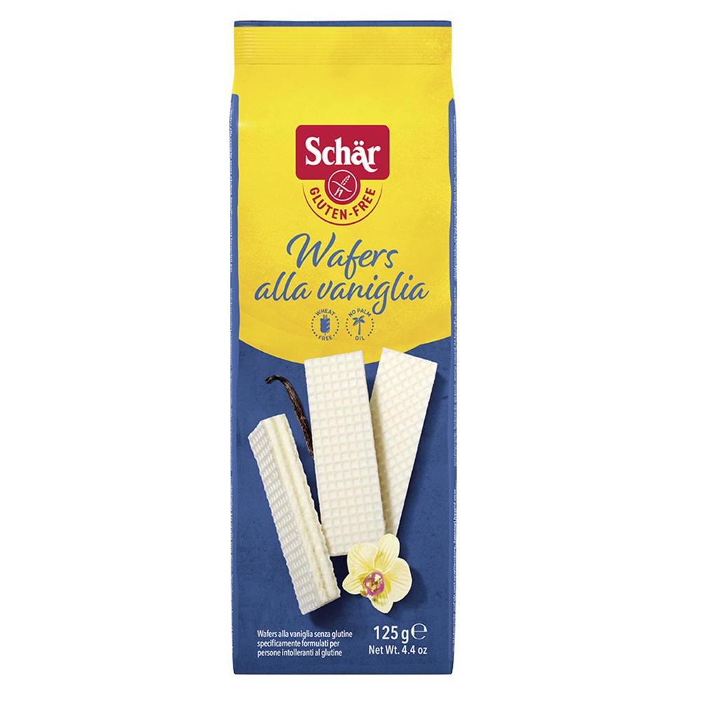 Napolitane fara gluten cu crema de vaniliea Wafers alla vaniglia, 125 g, Schar