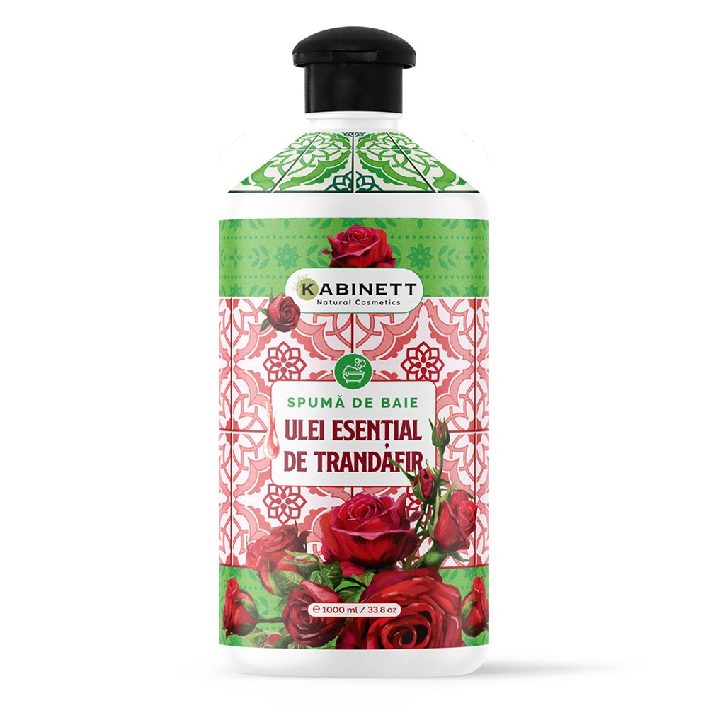 Spuma de baie cu Trandafir, 1000 ml, Kabinett Natural Cosmetics