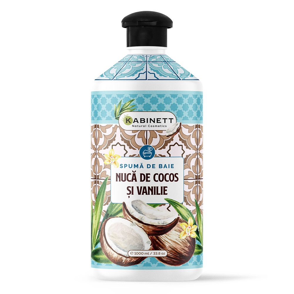 Spuma de baie cu Nuca de Cocos si Vanilie, 1000 ml, Kabinett Natural Cosmetics