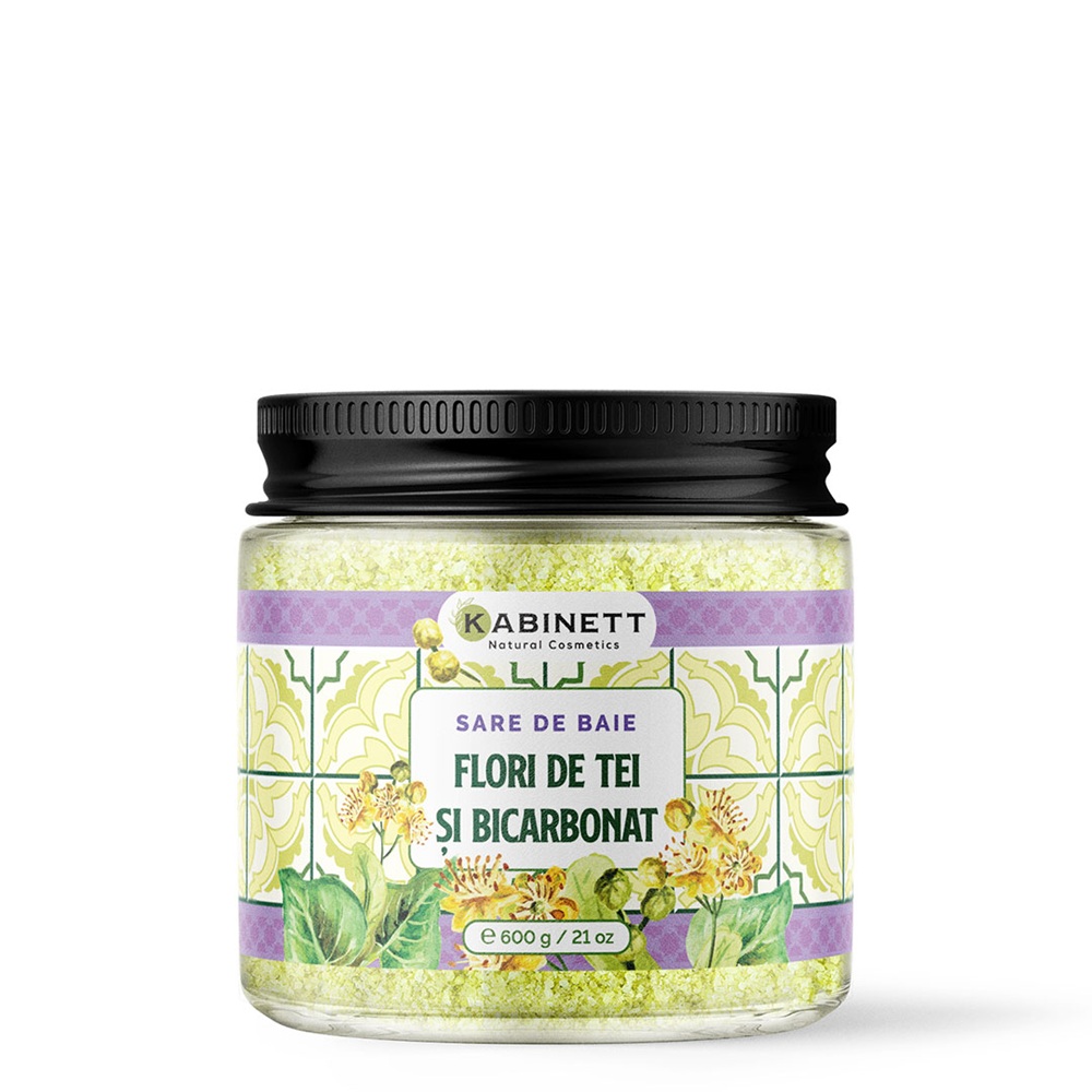 Sare de baie cu Flori de Tei si Bicarbonat, 600 g, Kabinett Natural Cosmetics