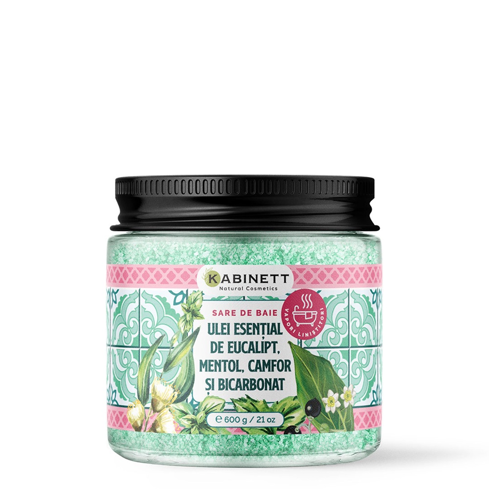 Sare de baie cu Eucalipt si Camfor, 600 g, Kabinett Natural Cosmetics