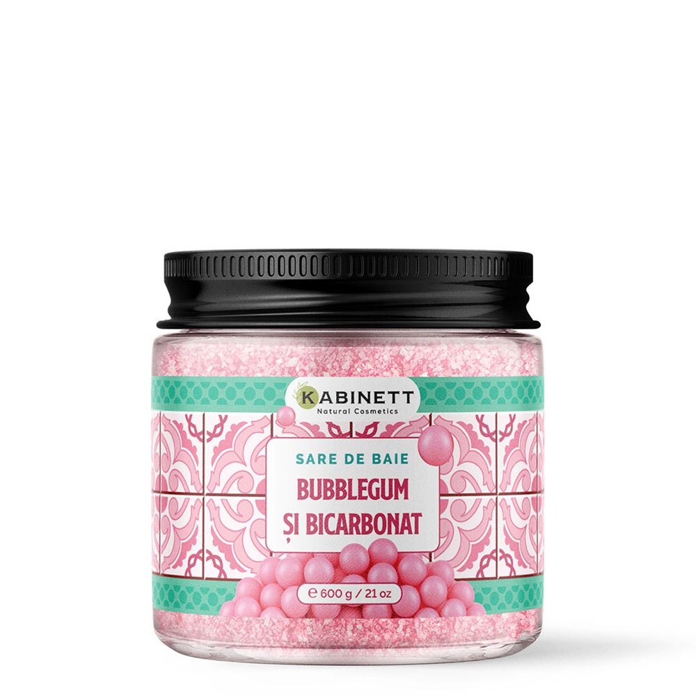 Sare de baie cu Bubblegum si Bicarbonat, 600 g, Kabinett Natural Cosmetics
