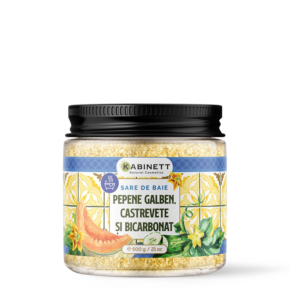 Sare de baie cu Pepene Galben, Castravete si Bicarbonat, 600 g, Kabinett Natural Cosmetics