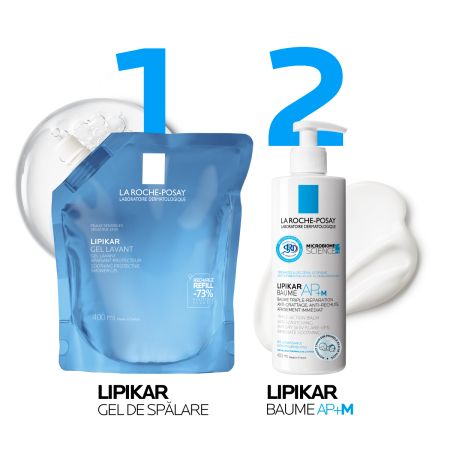 Refill Gel de dus calmant si protector pentru piele sensibila Lipikar, 400 ml, La Roche-Posay 654648