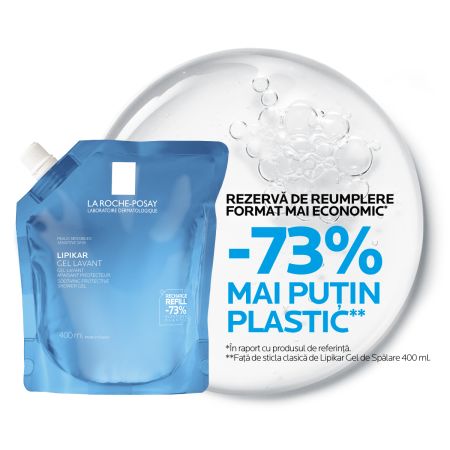 Refill Gel de dus calmant si protector pentru piele sensibila Lipikar, 400 ml, La Roche-Posay 654645
