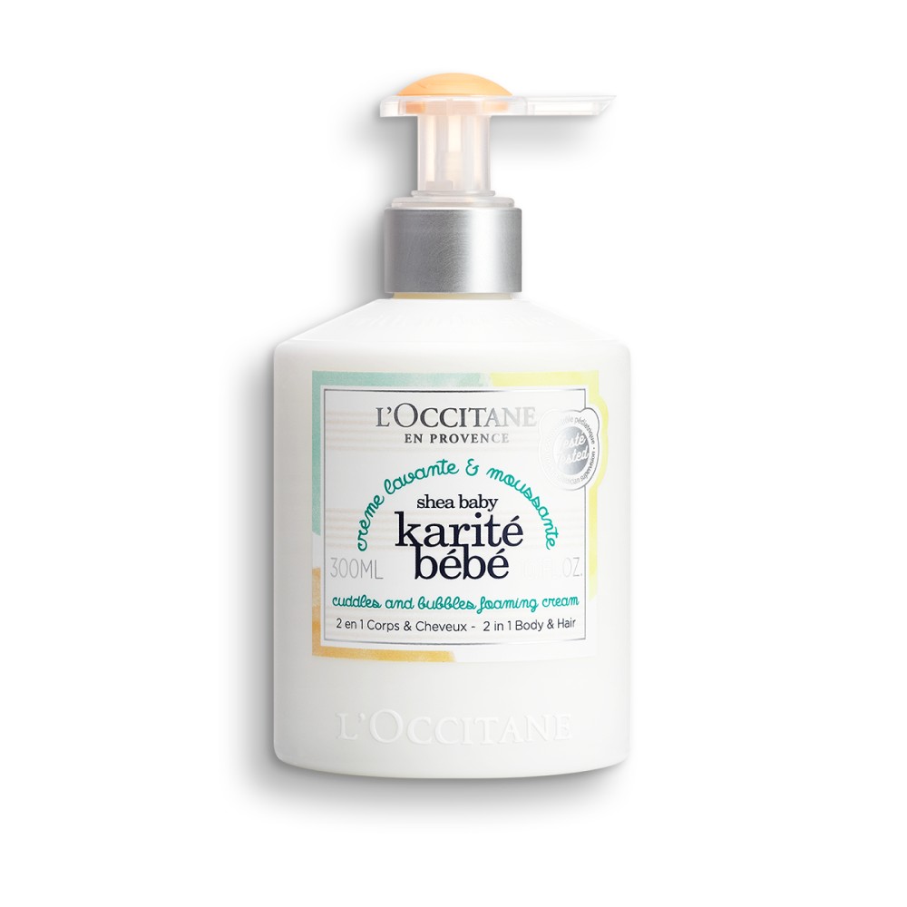 Crema de curatare spumanta pentru bebelusi Shea Baby, 300 ml, L'Occitane
