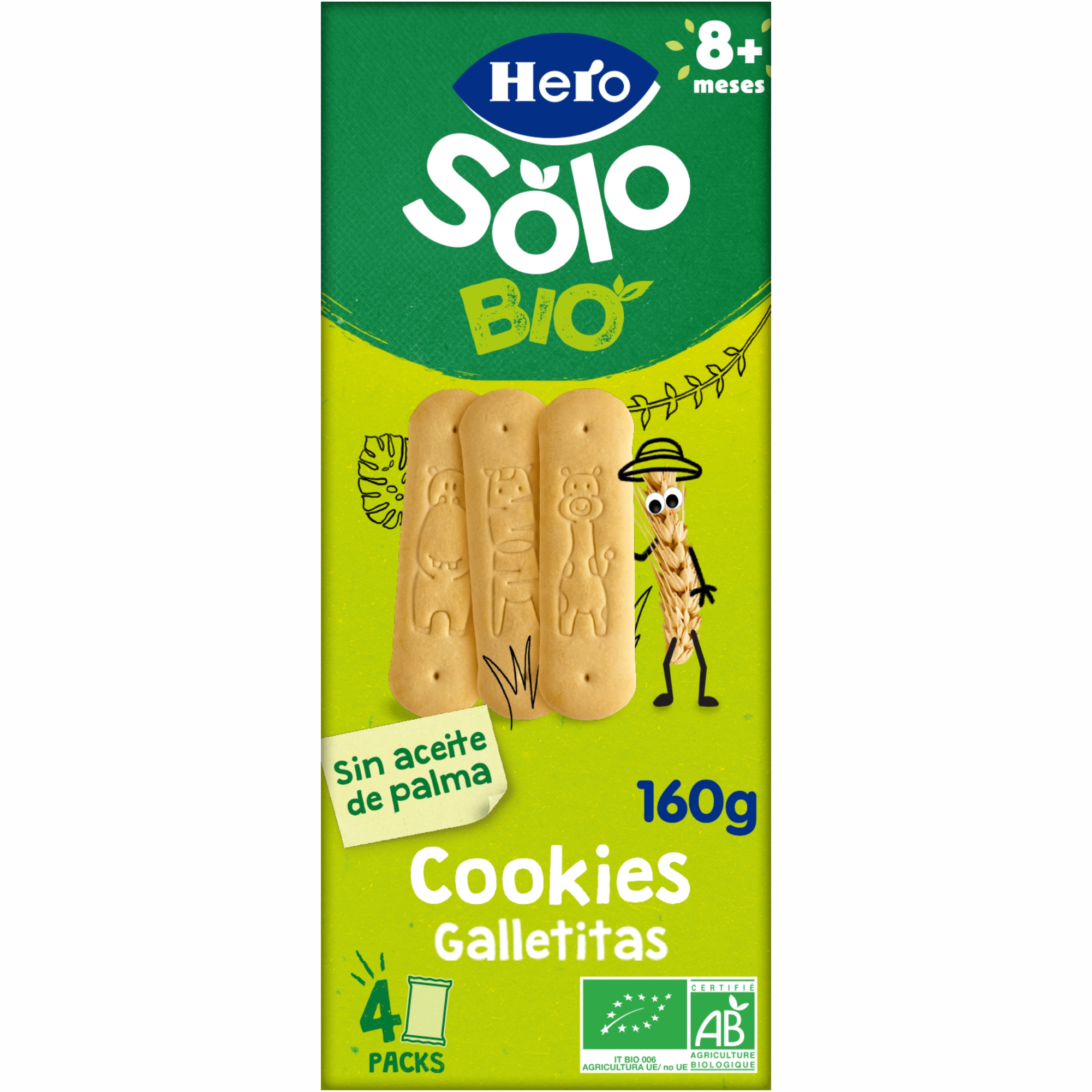 Biscuiti  bio, 8 luni+, 160 g, Hero Baby