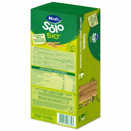 Biscuiti bio pentru copii 8 luni+, 160 g, Hero Baby 654664