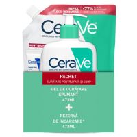 Pachet Gel spumant de curatare, 473 ml + Rezerva Gel spumant de curatare, 473 ml, CeraVe