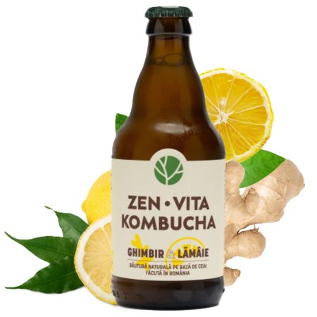 Kombucha cu ghimbir si lamaie, 330 ml, Zenvita 655042