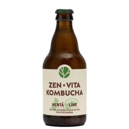 Kombucha cu menta si lime, 330 ml, Zenvita