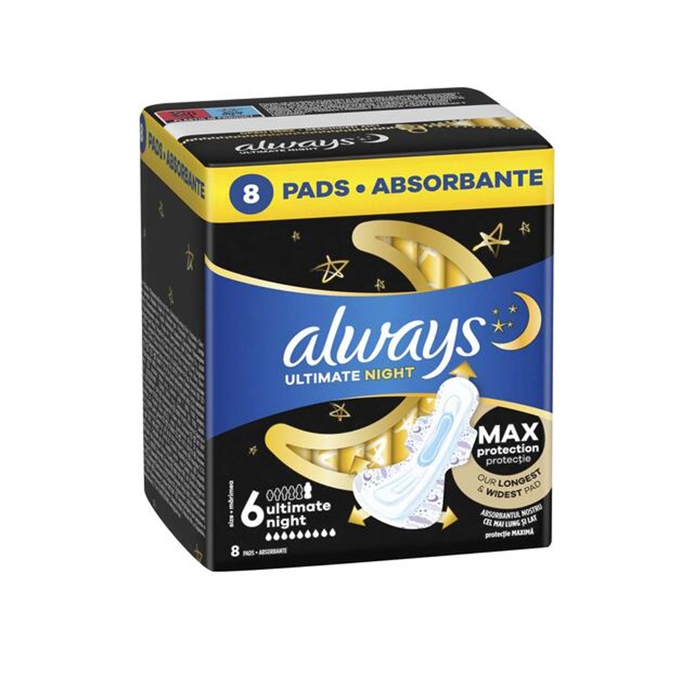 Absorbante de noapte Ultimate Night, 8 bucati, Always