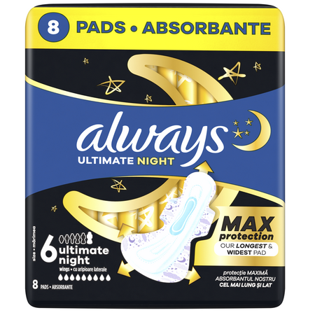 Absorbante de noapte Ultimate Night, 8 bucati, Always 708987