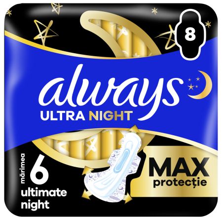 Absorbante de noapte Ultimate Night, 8 bucati, Always