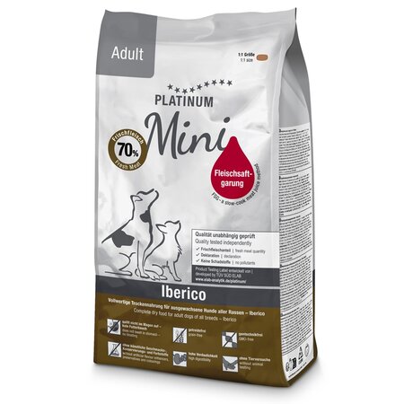 Hrana uscata cu Iberico pentru caini adulti de talie mica Mini Adult Dog, 900 g, Platinum 655698
