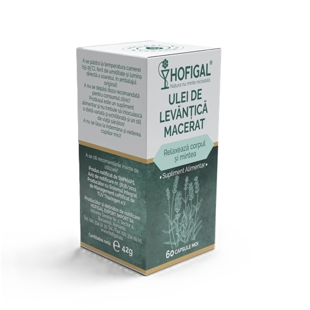 Ulei de Levantica macerat, 60 capsule moi, Hofigal
