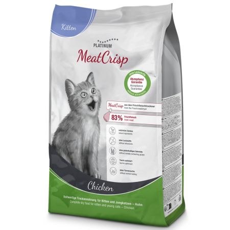 Hrana uscata cu pui MeatCrisp Junior Cat, 1.5 kg, Platinum 655735