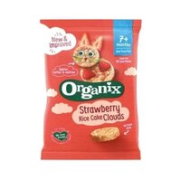 Rondele ecologice din orez expandat cu capsuni 7 luni +, 40 g, Organix