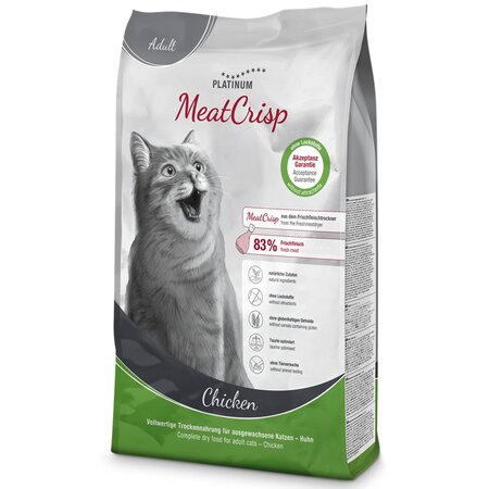 Hrana uscata cu pui pentru pisici adulte MeatCrisp Adult Cat, 1,5 kg, Platinum 655743