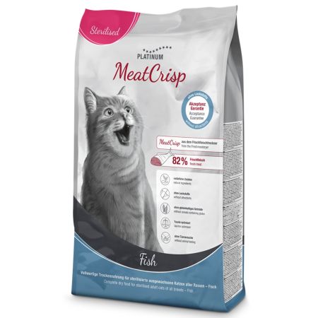 Hrana uscata cu peste pentru pisici adulte sterilizate MeatCrisp Cat, 1,5 kg, Platinum 655765