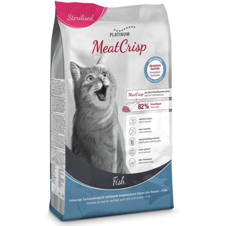 Hrana uscata cu peste pentru pisici adulte sterilizate MeatCrisp Cat, 1,5 kg, Platinum 655766