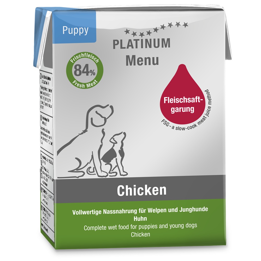 Hrana umeda cu pui pentru caini juniori Junior Dog, 185 g, Platinum