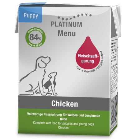 Hrana umeda cu pui pentru caini juniori Junior Dog, 185 g, Platinum 655790