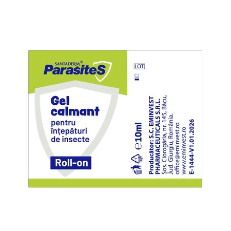 Gel tip roll on impotriva intepaturilor de insecte Santaderm Parasites, 10 ml, Viva Pharma 739426
