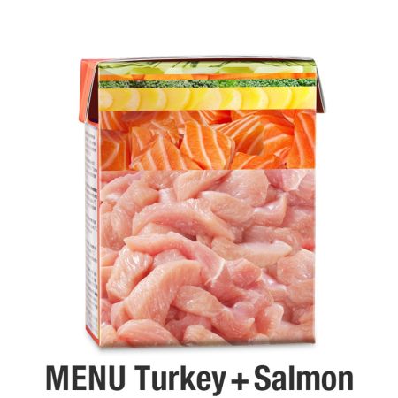 Hrana umeda cu somon si curcan pentru caini adulti Dog, 185 g, Platinum 655843