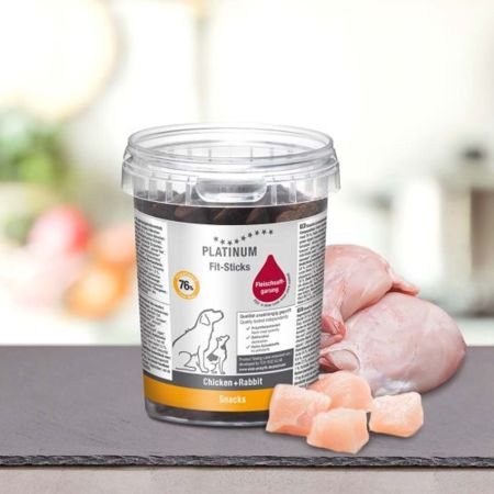 Recompense cu pui si iepure pentru caini Fit Sticks, 300 g, Platinum 655915