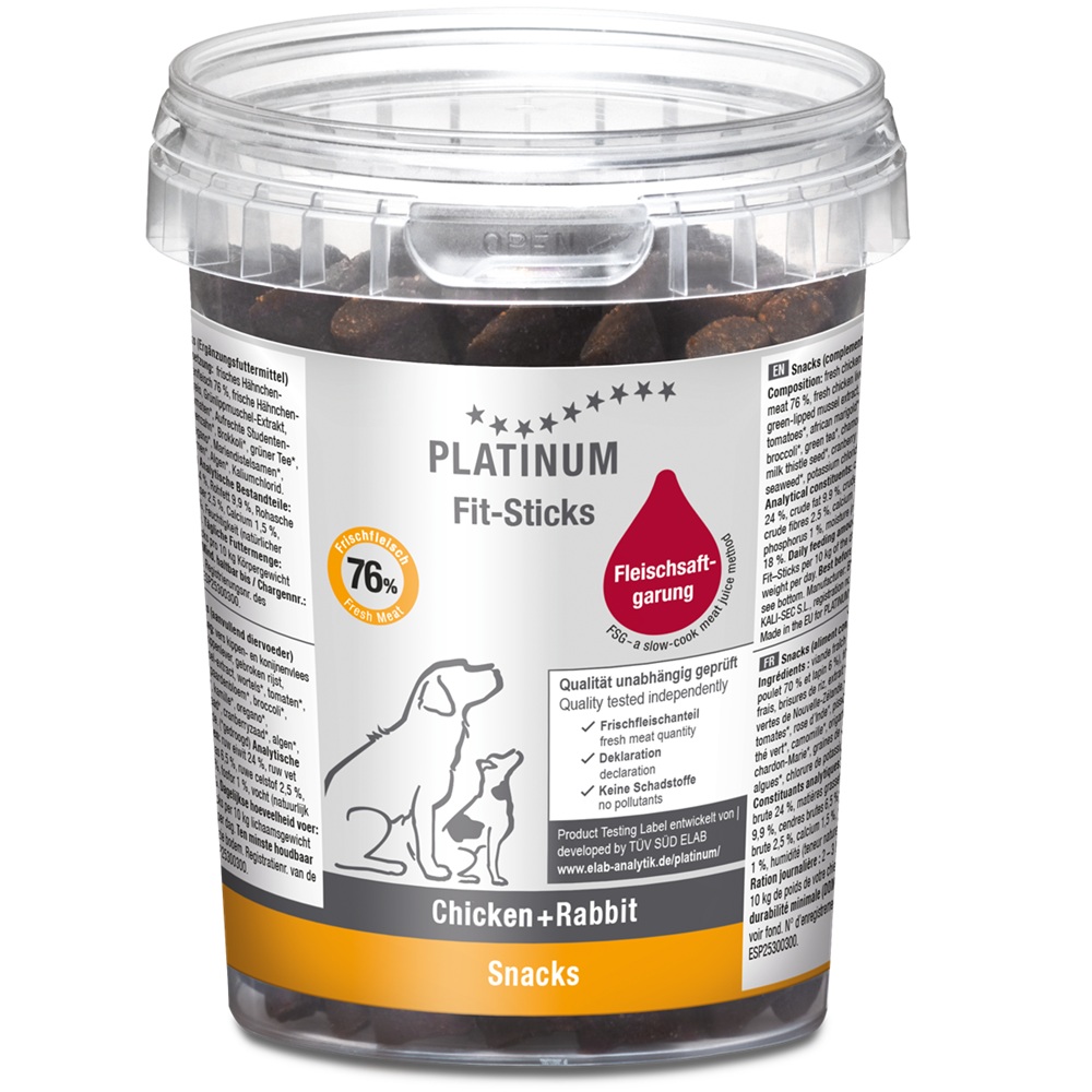 Recompense cu pui si iepure pentru caini Fit Sticks, 300 g, Platinum