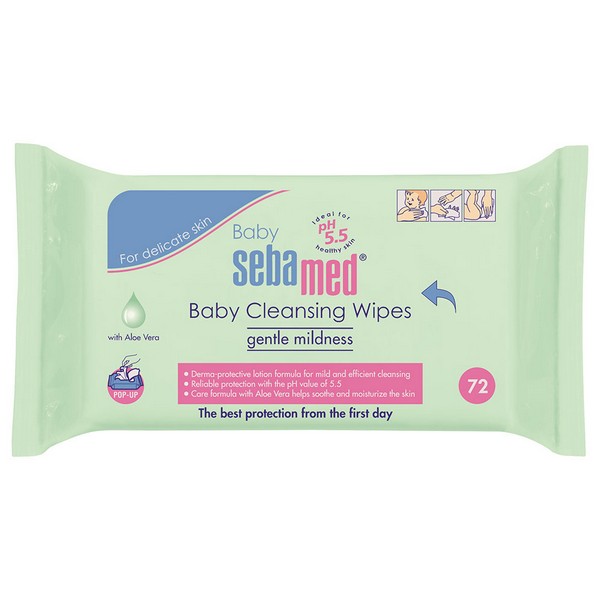 Servetele umede cu Aloe Vera, Baby Sebamed, 72 bucati, Sebamed 