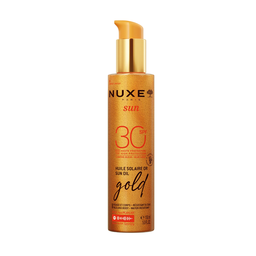 Ulei pentru bronzat cu particule stralucitoare SPF30 Sun, 150 ml, Nuxe