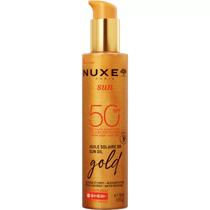 Ulei pentru bronzat cu particule stralucitoare SPF50 Sun, 150 ml, Nuxe