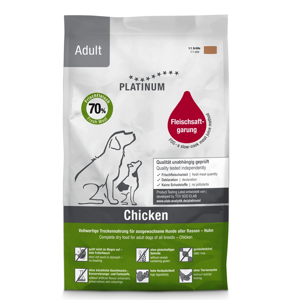 Hrana uscata cu pui pentru caini Adult Dog, 1500 g, Platinum