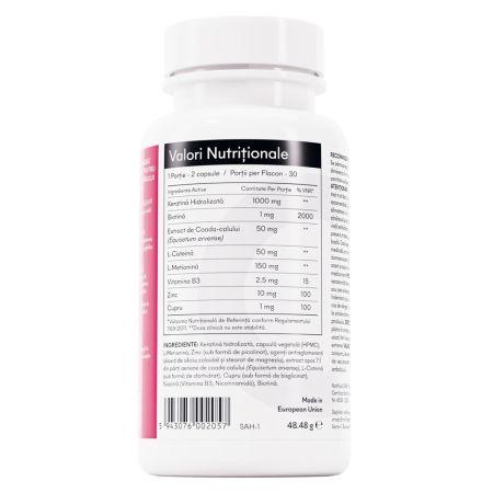 Keratine pentru stimularea cresterii parului Ivahair, 1000 mg, 60 capsule, Ivatherm 656538