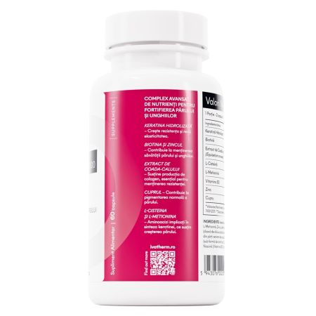 Keratine pentru stimularea cresterii parului Ivahair, 1000 mg, 60 capsule, Ivatherm 656540