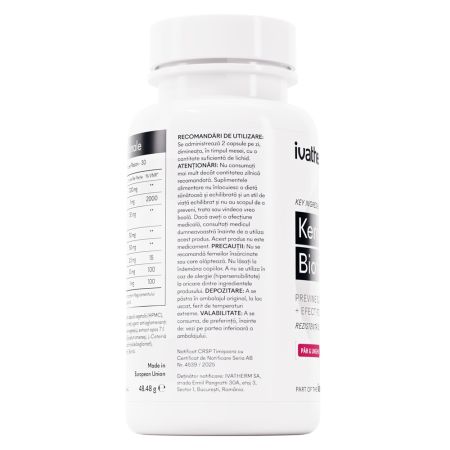 Keratine pentru stimularea cresterii parului Ivahair, 1000 mg, 60 capsule, Ivatherm 656539