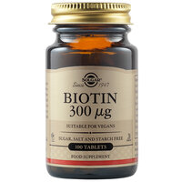 Biotina, 300 mcg, 100 tablete, Solgar
