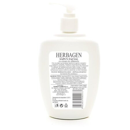 Sapun facial gel cu Albastrele si Glicerina, 350 ml, Herbagen 625918