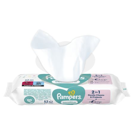 Servetele umede Sensitive, 52 bucati, Pampers 661757
