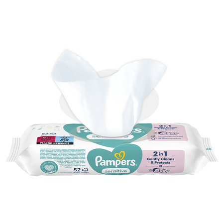 Servetele umede Sensitive, 52 bucati, Pampers 661757