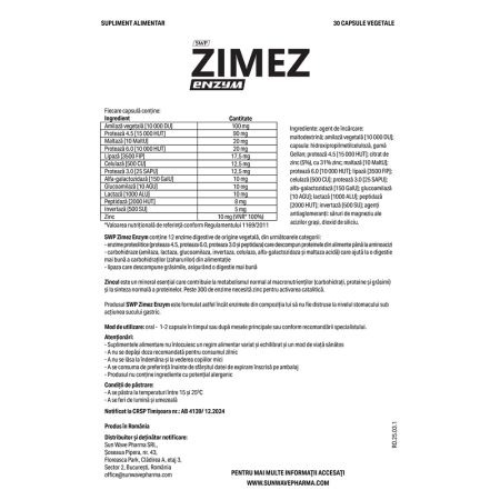 Zimez Enzym, 30 capsule, Sun Wave Pharma 656738