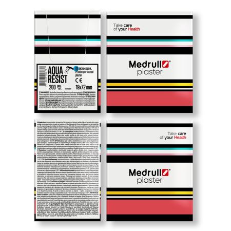 Plasturi rezistenti la apa Aqua Resist, 19 x 72 mm, 200 bucati, Medrull 656850