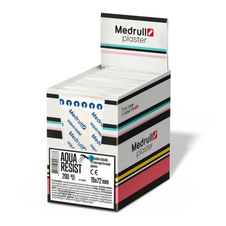 Plasturi rezistenti la apa Aqua Resist, 19 x 72 mm, 200 bucati, Medrull 656848