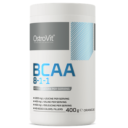 Aminoacizi BCAA 8-1-1 cu aroma de portocale, 400 g, OstroVit