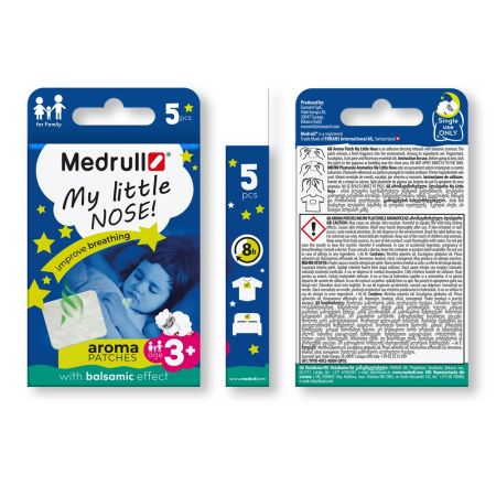 Plasturi cu uleiuri esentiale pentru respiratie usoara My Little Nose, 5 bucati, Medrull 656950