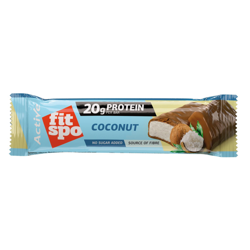 Baton proteic cu cocos Active, 60 g, FitSpo
