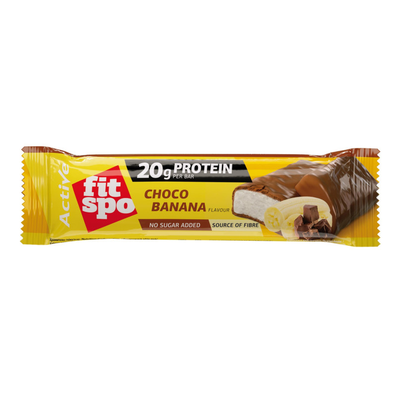 Baton proteic cu ciocolata si banane Active, 60 g, FitSpo