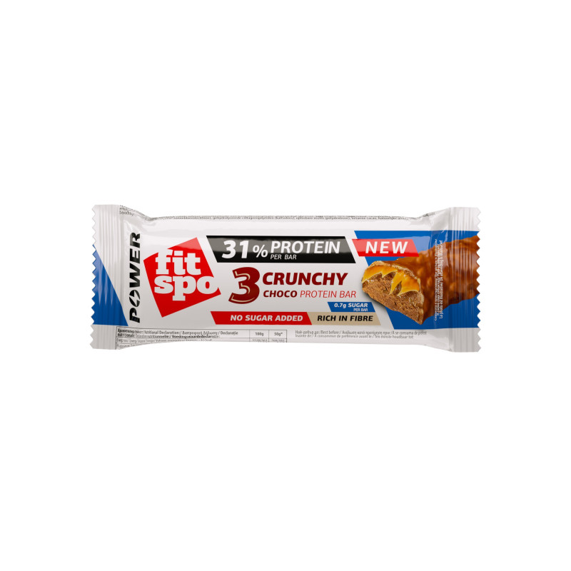 Baton proteic 3 Crunchy Chocolate Power, 55 g, FitSpo